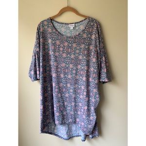 lularoe irma tunic top pastel spring pattern